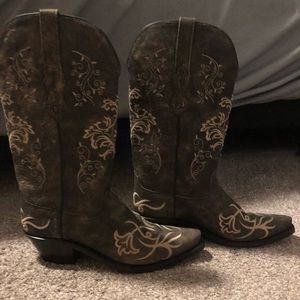 Brown Old West Cowboy Boots size 7